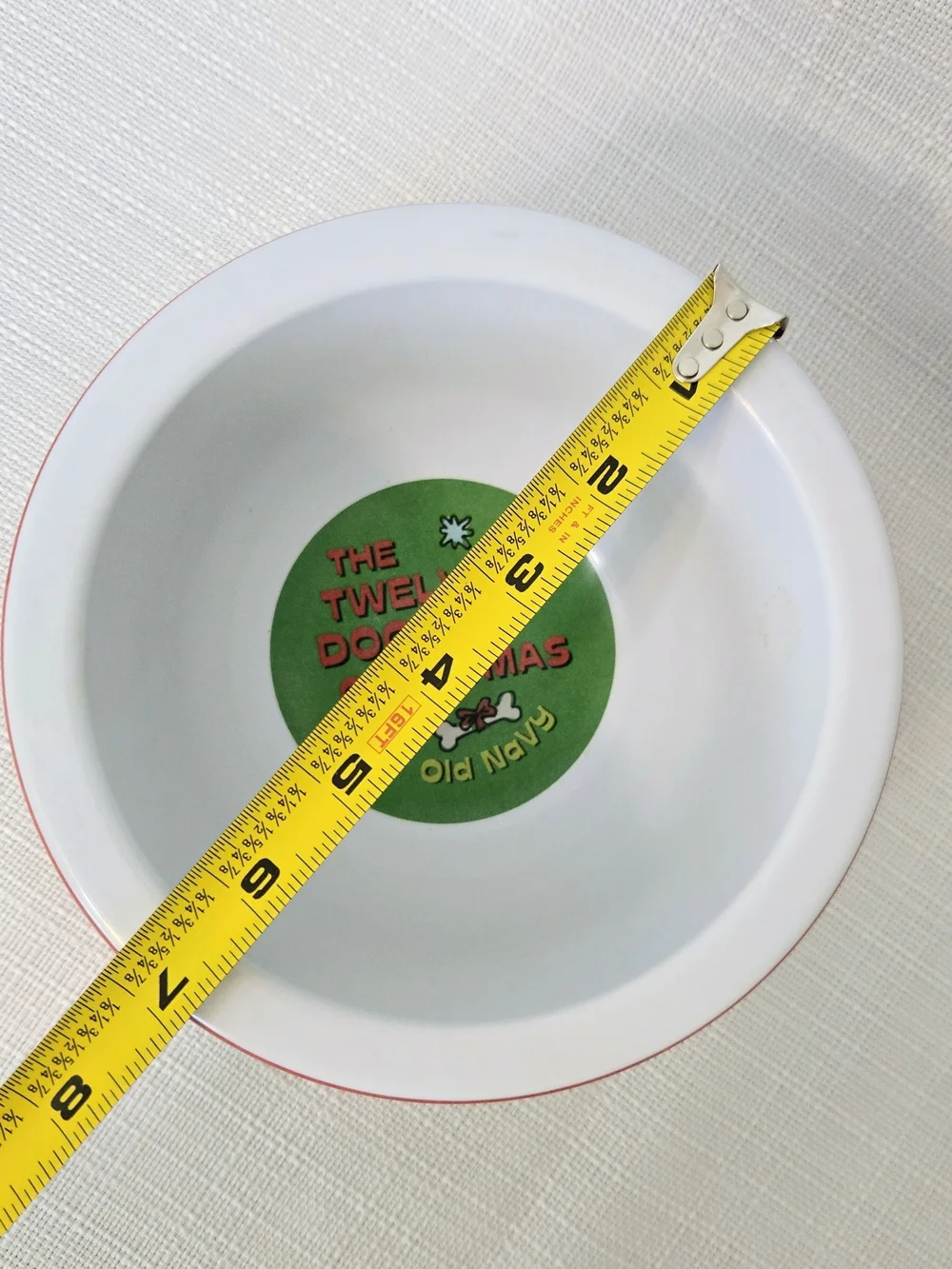 12 Days Of Christmas Dog Dish LG Holiday Bowl Pet Lover Non Skid Old Navy